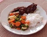 Marha oldalas sült zöldségekkel és rizzsel recept fázis 7 fotója
