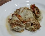 A picture of step 7 of Napa Cabbage Rolls with Chicken Breast Fajitas.