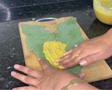 A picture of step 6 of Patra / Alu Vadi.