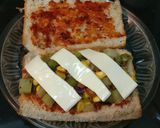 A picture of step 6 of Vegetable Focaccia sandwich - Subway style.