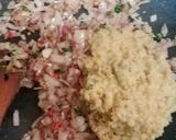 A picture of step 3 of Veg Sushi with leftover rice.