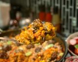 A picture of step 12 of Tex Mex Mac N Cheese with Meatballs.