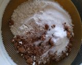 A picture of step 3 of Eggless Layered chocolate strawberry orange cake.