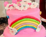 Foto del paso 14 de la receta: 🎂Bizcochuelo con pasta de cobertura (fondant) y tips☁️🌈💜🤍