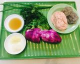 Hình bước làm 1 của món Canh khoai mỡ tôm viên giò sống