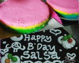 Foto langkah ke 8 dari resep B'day cake Rainbow.