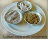 A picture of step 1 of Sweet Ragi Adai (patties).