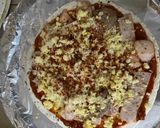 Gambar langkah 4 resipi Pizza quinoa wrap.