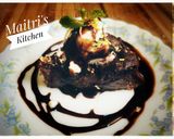 ব্যানানা ওয়ালনাট ব্রাউনি টপিং উইথ চকলেট সস(Banana walnut brownie chocolate sauce recipe in Bengali) রেসিপি ধাপ - 5 ছবি