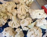 A picture of step 1 of Golden fried cauliflower.