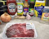 A picture of step 1 of Beijing Beef.