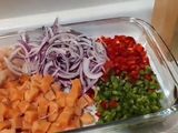 Ceviche salmón y camarones