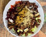 A picture of step 1 of Red beans paneer salad.