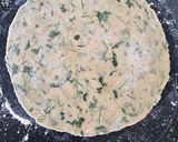 A picture of step 3 of Kothmir paratha.