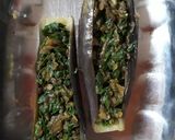 Foto del paso 6 de la receta: Berenjenas rellenas con espinaca y salsa de verduras