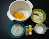 Foto langkah ke 1 dari resep Ogura Pandan Cake (resep simple tanpa timbangan).