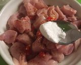 A picture of step 1 of Lemon shish tawook.