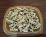 Foto langkah ke 3 dari resep Tumis Bunga Pepaya dengan Tempe dan Ikan Cue.