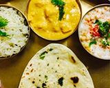 A picture of step 1 of Punjabi Dinner thali.