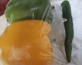 A picture of step 2 of Yellow Capsicum with minced meat.