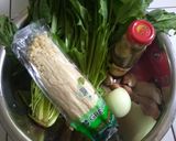 Foto langkah ke 1 dari resep Tumis Horenzo (Bayam Jepang) Enoki.