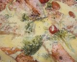 Une image de l'étape 5 de Saumon brocoli tomate cerise sauce parmesan.