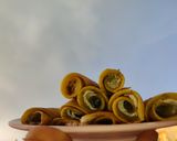 عکس مرحله 1 از دستور نان ملاقه ای زعتر وپنیر