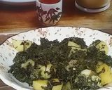 A picture of step 4 of Aloo palak ki bhujya.