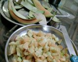 A picture of step 1 of Musk melon tutti futti.