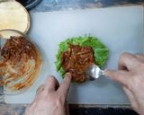 A picture of step 9 of BBQ Pulled Banana Peel Burger.
