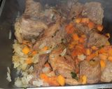 A picture of step 2 of Beef Stew with Potatoes and Peas.