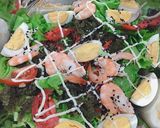 Hình bước làm 5 của món Salad tôm trứng rong biển