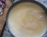 A picture of step 5 of Jowar Bhakri and pithla.
