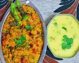 A picture of step 9 of Kathiyawadi Vaghareli Khichdi and Kadhi.
