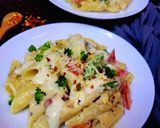 A picture of step 8 of Creamy Garlic Penne Pasta.