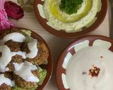 A picture of step 3 of Homemade Falafel Hummus & Chili Garlic Thahina { Mediterrian }.