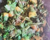 A picture of step 7 of Aloo palak.