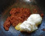 A picture of step 5 of Kundru curry.