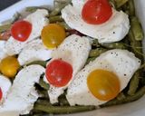 Une image de l'étape 4 de Haricots verts roquefort/mozzarella au four.