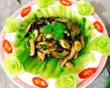 Hình bước làm 6 của món Cải thìa xốt nấm đông cô