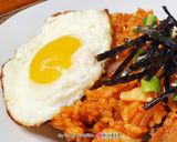 A picture of step 3 of Kimchi Fried Rice (Korean Style).