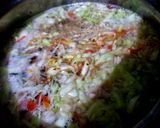 A picture of step 3 of Mix veggies and chicken soup.