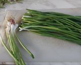 A picture of step 1 of Green Garlic cubes.