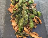 Foto del paso 4 de la receta Lomo con rovellons o champiñones 🍄 y pimientos del Padrón😋