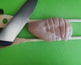 Hasselback csirkemell sajttal és baconnel recept fázis 1 fotója