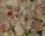 A picture of step 3 of Russian salad sandwich.