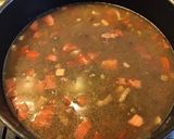 Une image de l'étape 8 de Soupe de lentilles au poivron rouge et lardons.