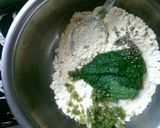 A picture of step 1 of Sprouted palak paneer chilla.