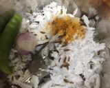 A picture of step 2 of Papaya Pulissery/ Kaplanga Pulissery.