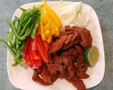 A picture of step 5 of Smokin Steak Fajitas.